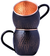 STAGLIFE front view of black copper mugs showing stylish dual-tone finish and appeal