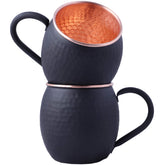 STAGLIFE front view black matte mugs showing elegant presentation and durability