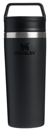 STANLEY Café To Go front view showing sleek black finish and 16 oz capacity
