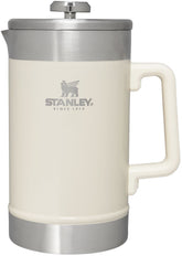 STANLEY front view of French Press showing cream gloss finish and handle, durable and stylish