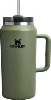STANLEY Quencher 64 oz front view showing dried pine color and capacity benefits