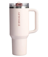 STANLEY Quencher front view showing Rose Quartz finish and 40 oz capacity, stylish and durable