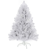 stargo front view of 4ft white tree showing full snowy look and easy styling benefit