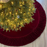 Starry Dynamo front display burgundy velvet skirt looks luxurious and anchors décor