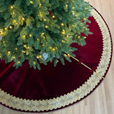 Starry Dynamo front view showing burgundy velvet and full skirt benefit elegant base