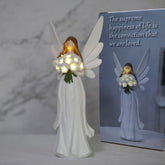 Starryfill front view of angel figurine showing full statue and gift box, elegant display