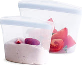 Stasher clear front packaging showing both bowls and contents benefit visibility