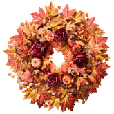 Steamrose front door wreath on porch showing warm autumn welcome