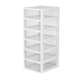 Sterilite front view of 6-pack drawers showing clear fronts and organized benefit