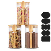 Steviieden front view set showing three jars and tidy storage benefit