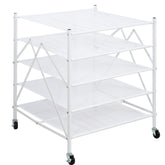 STORAGE MANIAC front view of 5-tier rack showing capacity and stable frame