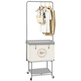 STORAGE MANIAC front view of beige cart showing full 110L capacity and organization