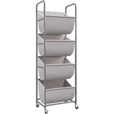 STORAGE MANIAC front view showing vertical four-tier sorter and organized laundry
