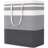 StorageRight front view grey hamper showing roomy 100L capacity and upright stability