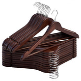 StorageWorks front view of 20-pack wooden hangers showing uniform closet upgrade and durability