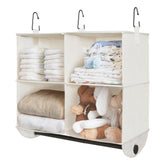 StorageWorks front view showing four open sections and two tiers, maximizing closet space