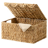 StorageWorks front view showing scalloped wicker lid and elegant storage benefit