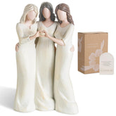 Storieme front view of trio figurine showing warm group pose and décor appeal