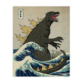 Stupell Industries canvas front view showing Godzilla artwork and bold color impact