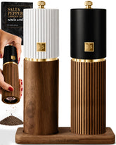 STYLED SETTINGS front view of grinder set and stand, stylish countertop organization