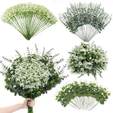 Suaycy front packaging showing full 110pcs mixed greenery and benefits