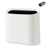 SUBEKYU front view of white trash can showing compact design and tidy appearance