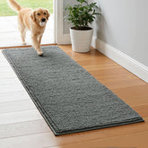 SUBRTEX front view of 24x60 gray rug showing full coverage and comfort
