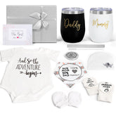 Suhctuptx front view of Mom and Dad tumbler set showing gift-ready design and durability