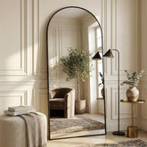 Suidia full-length mirror front view showing elegant arched frame and clear reflection