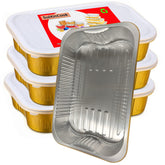 SuiXinCook gold baking pan front view showing durable shape and faster heating benefit