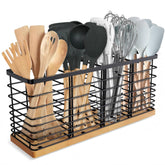 Suli front view of utensil holder showing organized tools and tidy counter
