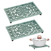 Sumnacon front view of two trivets showing rustic design and durable build