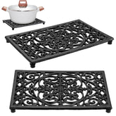 Sumnacon cast iron trivet front view showing vintage finish and durability