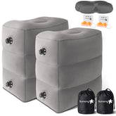 Sunany front packaging showing 2-pack travel foot rest and accessories for easy carrying