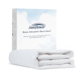 sunflower front-packed comforter showing neat fold and soft drape