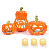 Sunlit ceramic pumpkin front view showcasing polished finish and festive design benefits ambiance