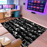 Sunnycitron front view showing gamer rug and bold controller design for room impact