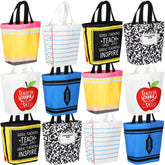 sunnymove front view of twelve mini canvas tote bags useful for gifting