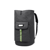 SUOVOCK front view of charcoal laundry backpack showing capacity and straps