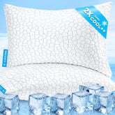 SUPA MODERN front view of king-size pillow pair showing packaging and benefits