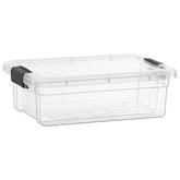 Superio clear bin front view showing transparent storage and easy identification