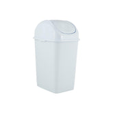 Superio front view of white trash can shows compact design and neat appearance