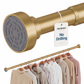 Supforce gold closet rod front view showing sleek finish and quick-install benefit
