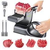 SupMaKin front view and packaging showing complete slicer kit and benefits
