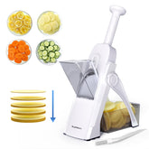 SupMaKin front view packaging showing compact mandoline and benefits