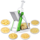 SupMaKin front view showing compact safe slicer and stable base benefit