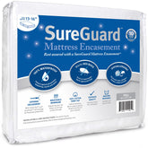 SureGuard full zippered encasement front packaging showing product and size benefits