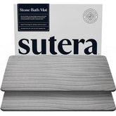 SUTERA front view of gray stone mat showing clean modern design and quick-dry benefit
