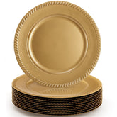 Suwimut gold charger front view showing elegant finish and instant table upgrade