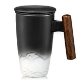 suyika black mug front view showing sleek ceramic and capacity benefit